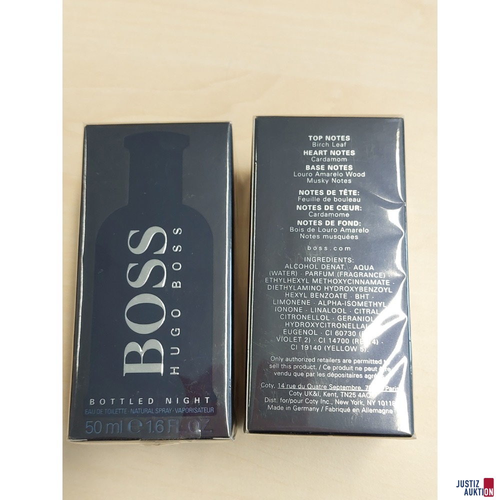 2 x Eau de Toilette Natural Spray Vaporisateur der Marke ​​​​​​​Hugo Boss Bottled Night 50 ml