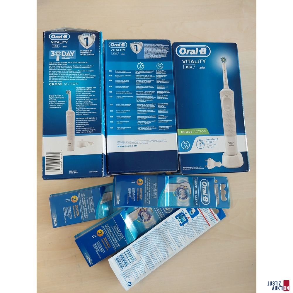 3 Stück elektrische Zahnbürsten der Marke Braun Oral B