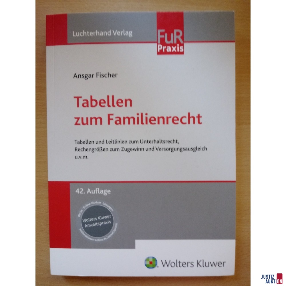 Fischer& Tabellen Zum Familienrecht& 42& Auflage& 2021 &&169259 ...