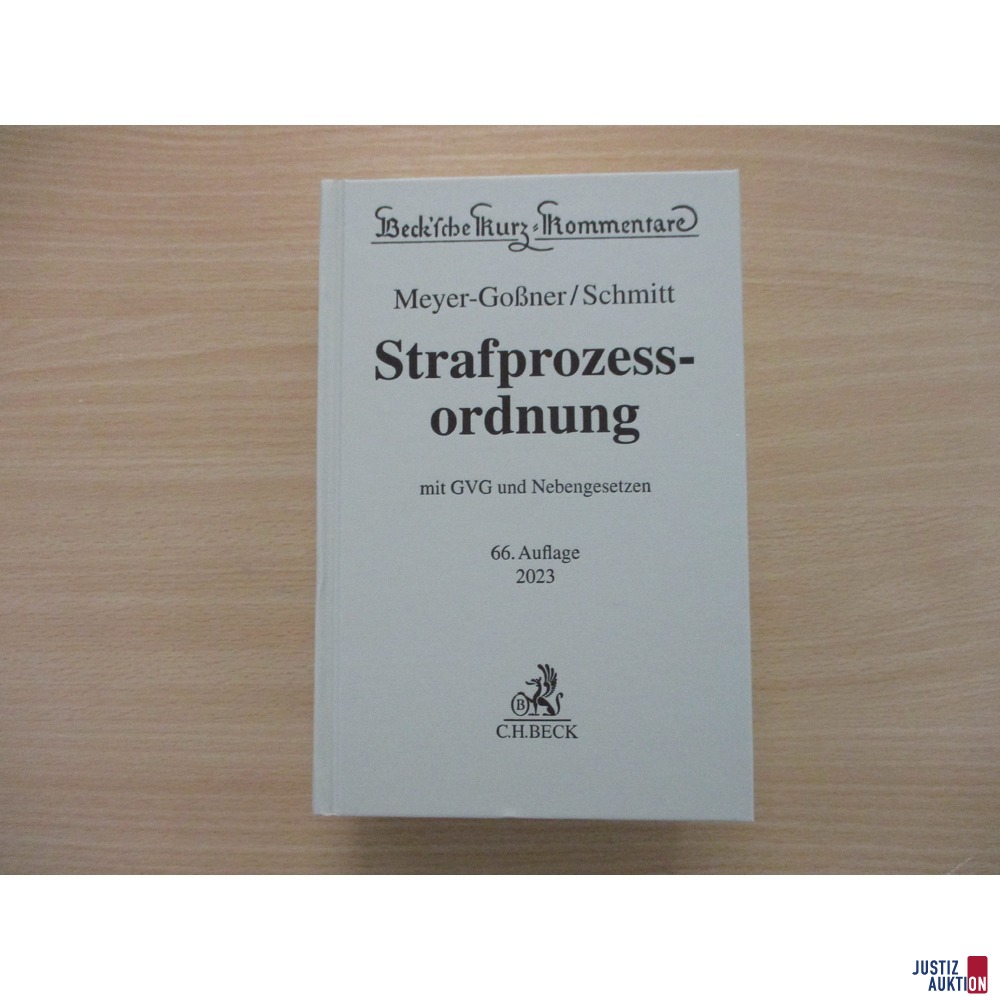 Strafprozessordnung (StPO) Kommentar Meyer-Goßner (66. Auflage 2023)