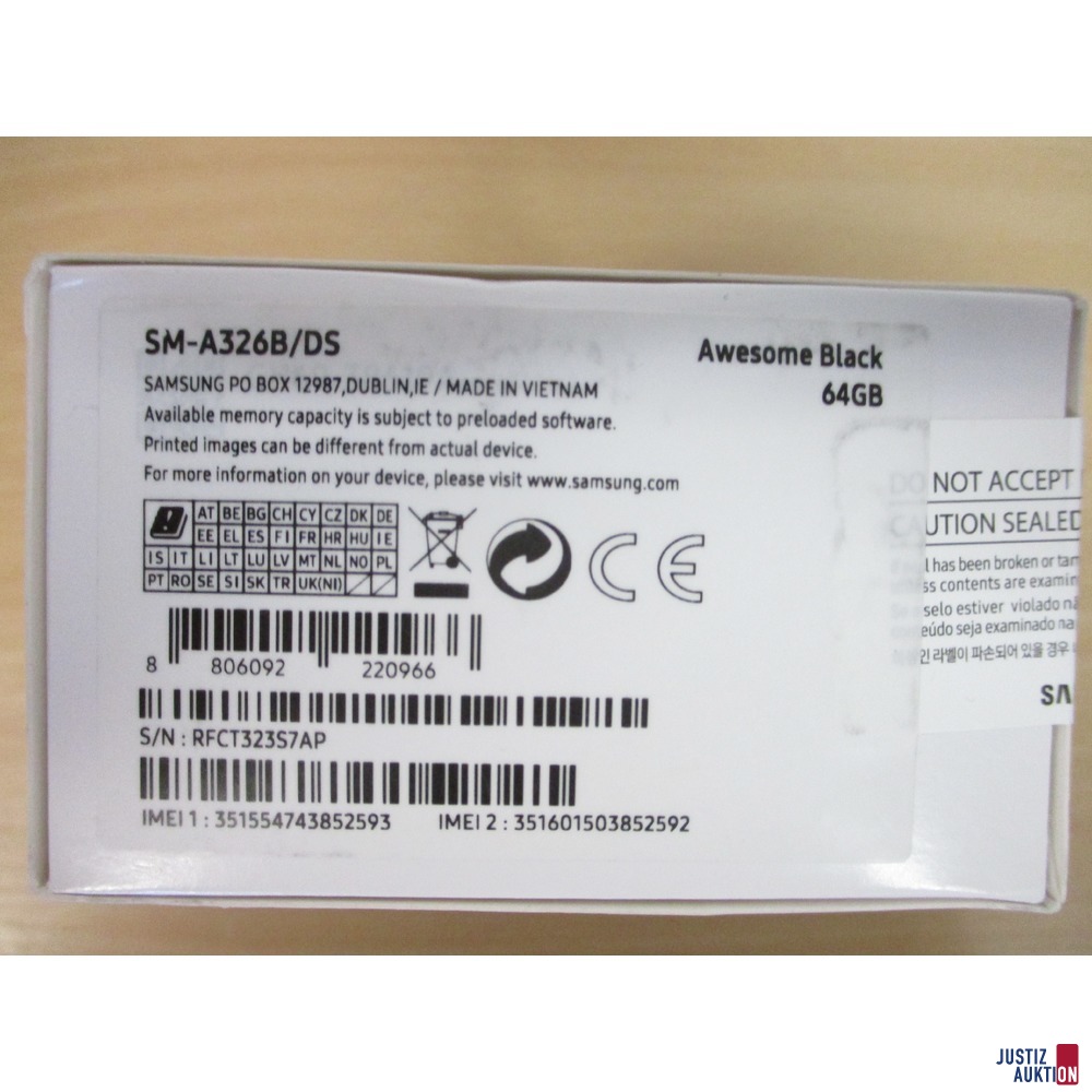 Samsung Galaxy A 32 5 G in der OriginalverpackungAnsicht unten