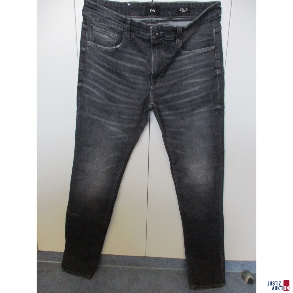 schwarze Jeans-Hose Gr. W34 L34 Vorderansicht