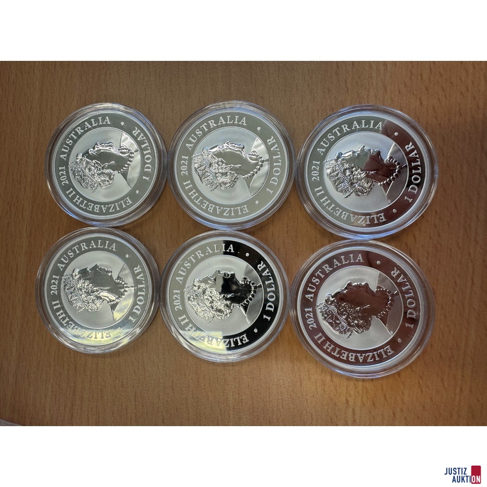 6 Silver Swan Münzen Rückseite