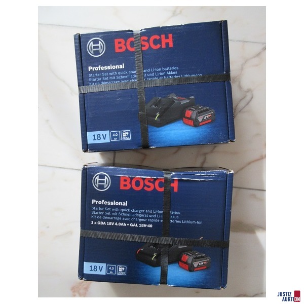 2 Stück Bosch  Professional Starter Set  GBA 18 V 4.0h + GAL 18V -18V -40