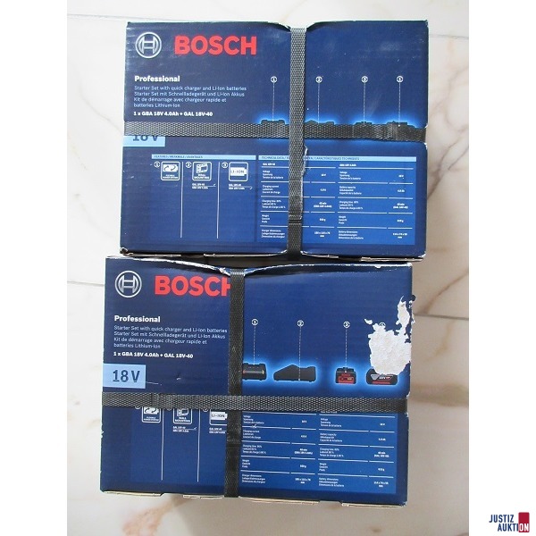 2 Stück Bosch  Professional Starter Set  GBA 18 V 4.0h + GAL 18V -18V -40