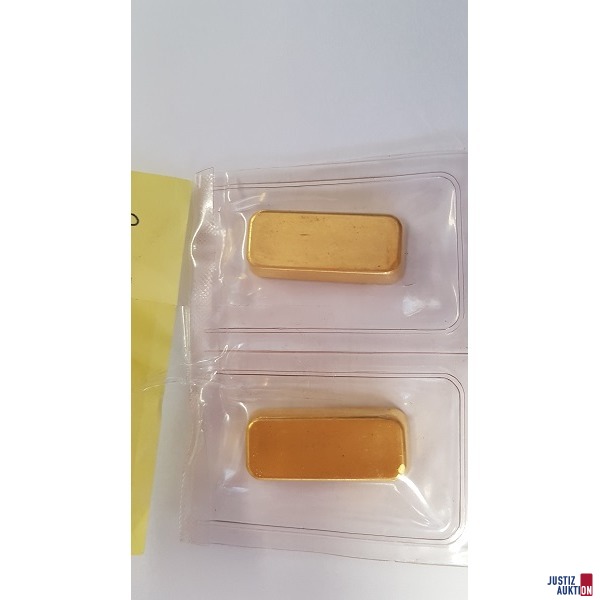 2 Goldbarren zu 50 g Degussa