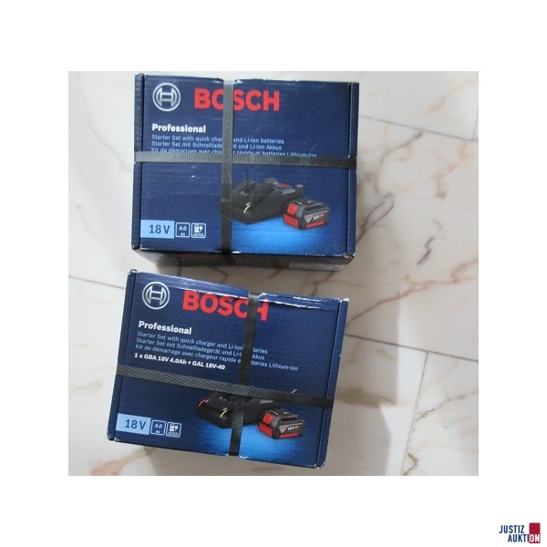 2 Stück Bosch  Professional Starter Set  GBA 18 V 4.0h + GAL 18V -18V -40