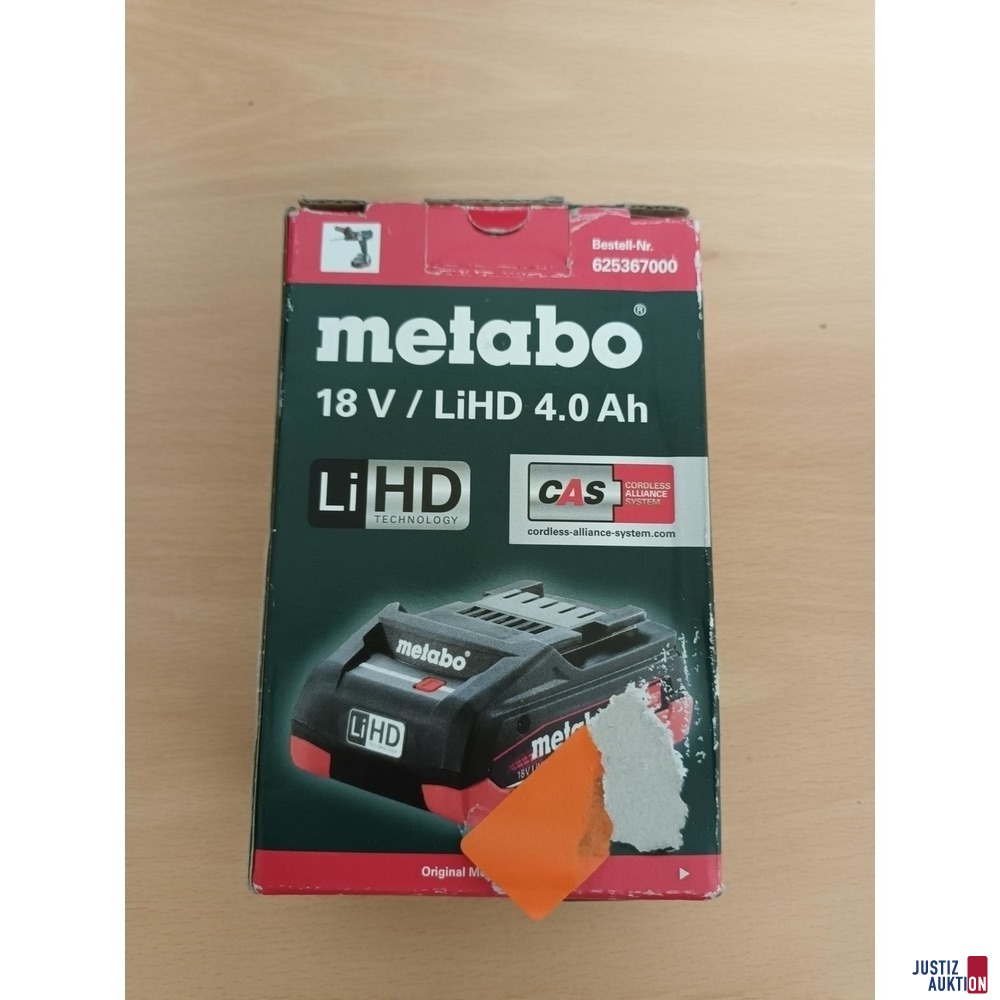 Metabo Akku 18V LiHD 4.0 Ah