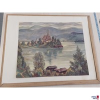 Bild - &quot;Landschaft mit See&quot;